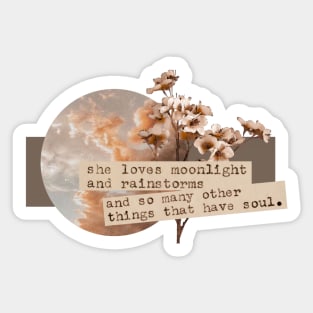 Quotes aesthetics flowers sky clouds gift ideas gifts for her xmas vintage gift Light academia style Sticker